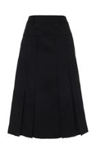 Prada Contrast Wool Midi Skirt