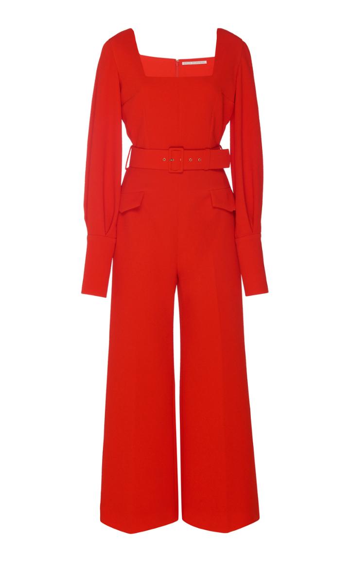 Emilia Wickstead Patrice Belted Stretch-cady Jumpsuit
