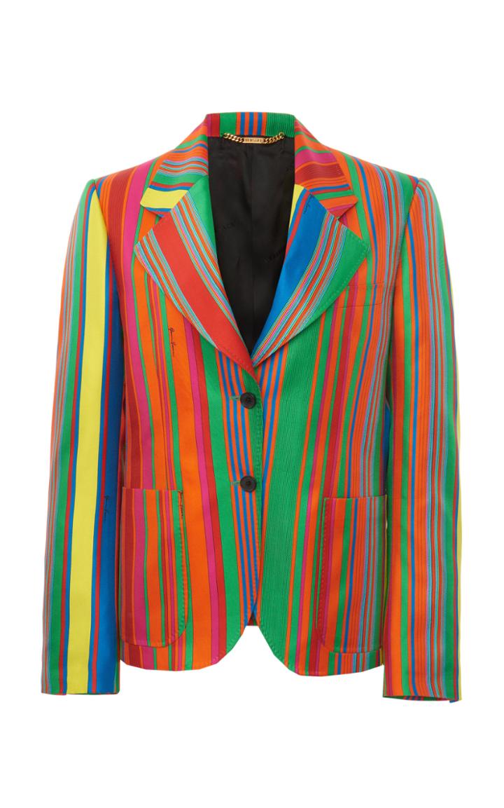 Moda Operandi Versace Striped Twill Blazer
