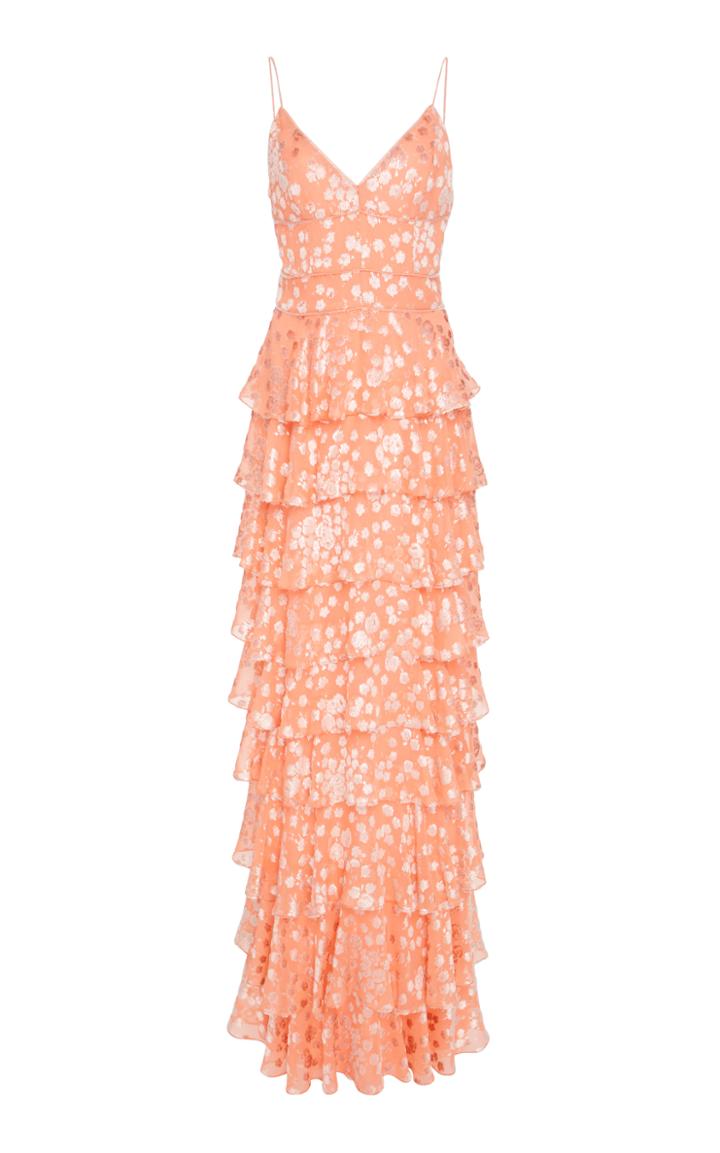 J. Mendel Tiered Gown With Ruffle Detail