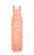J. Mendel Tiered Gown With Ruffle Detail