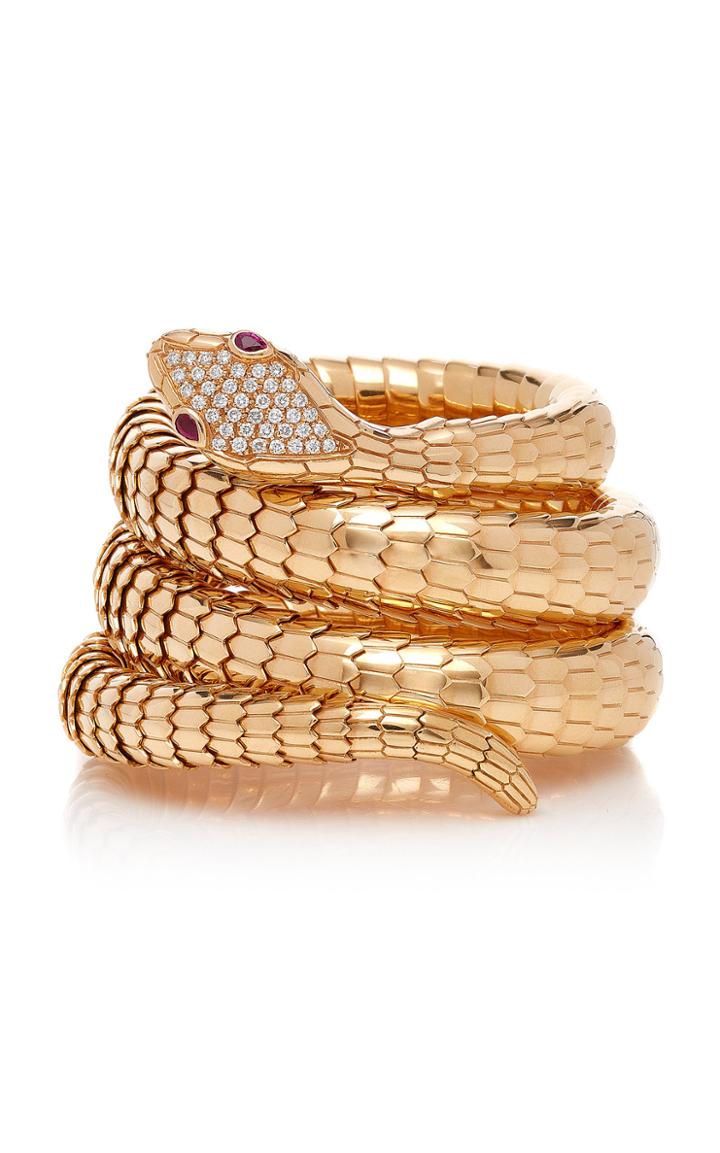 Sidney Garber 18k Rose Gold Il Serpente Diamond Bracelet