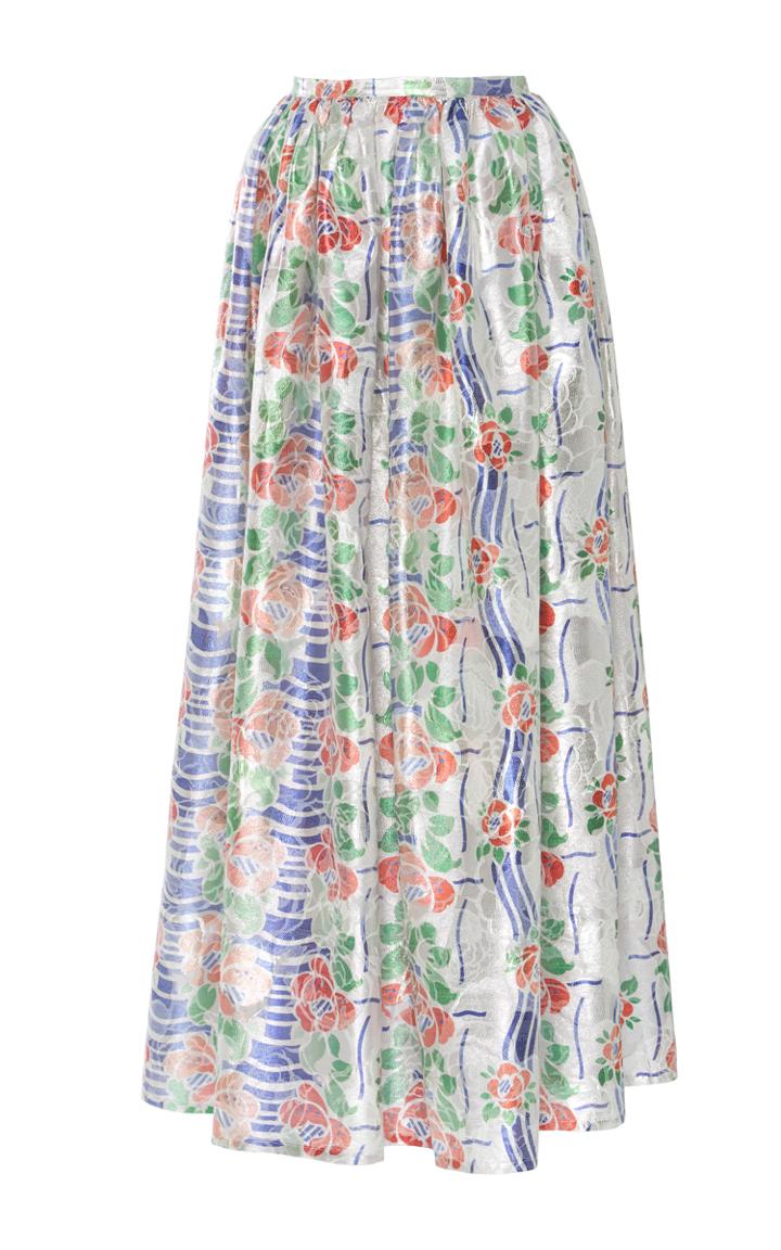 Thierry Colson Grisette Long Floral Printed Skirt