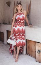 Moda Operandi Cult Gaia Tameka Handkerchief-hem Printed Linen-blend Midi Dress