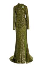 Moda Operandi Pamella Roland Asymmetric Draped Sequined Gown