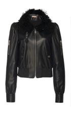 Michael Kors Collection Shearling Collar Moto Jacket