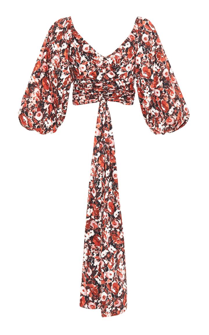 Rachel Gilbert Celesta Floral-patterned Cotton-poplin Top