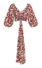 Rachel Gilbert Celesta Floral-patterned Cotton-poplin Top
