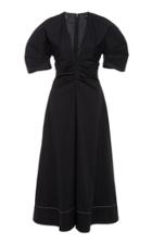 Proenza Schouler Short Sleeve Cinched Waist Cotton-blend Dress