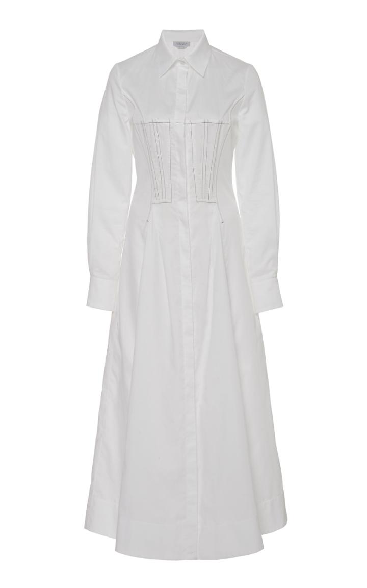 Gabriela Hearst Eugene Corset Stitch Cotton Dress