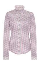 Moda Operandi Paco Rabanne Embroidered Floral-print Cotton Blouse Size: 36