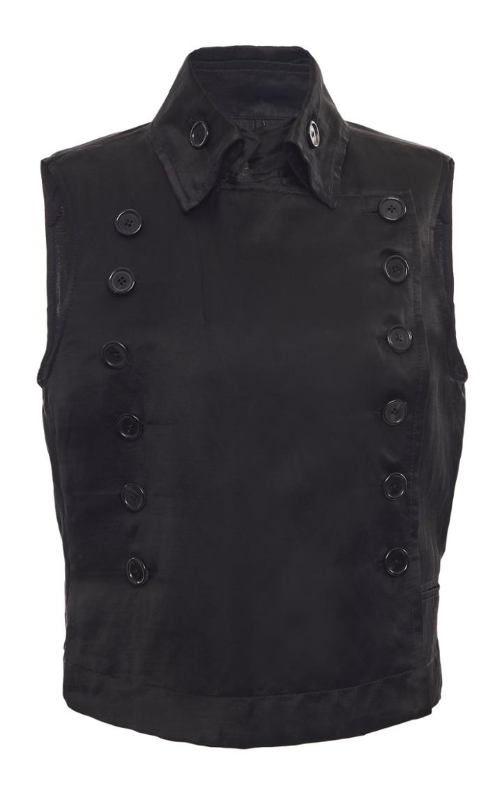 Moda Operandi Ann Demeulemeester Cropped Button-detailed Waistcoat Size: 34