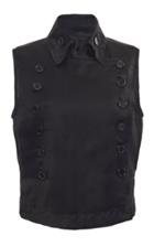 Moda Operandi Ann Demeulemeester Cropped Button-detailed Waistcoat Size: 34