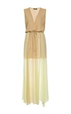 Lilly Sarti Bicolor Silk Chiffon Long Dress