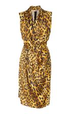 Adam Lippes Animal Print Satin Crepe Dress