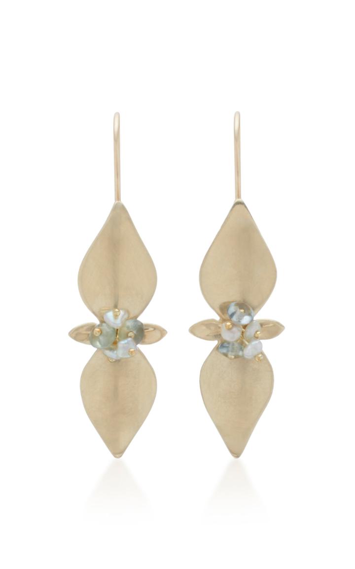 Annette Ferdinandsen Mint 14k Gold And Pearl Drop Earrings