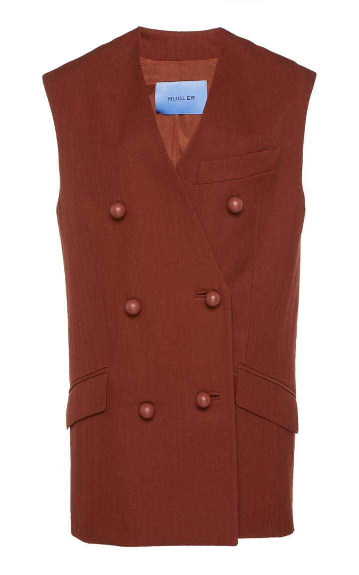 Mugler Tailored Wool Double-breasted Vest