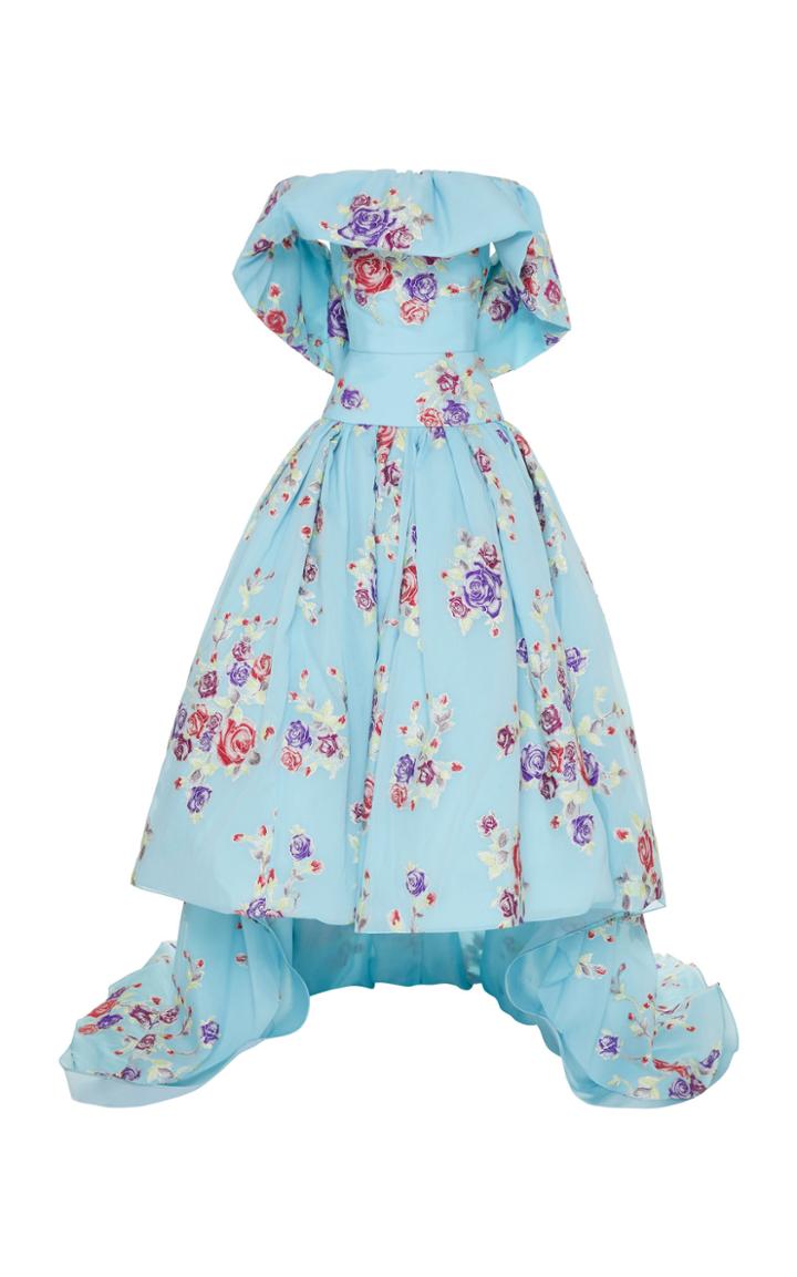 Moda Operandi Prabal Gurung Floral-print Ruffled Gown Size: 00