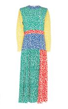 Rixo Charlene Silk Colorblock Dress