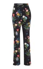 Monique Lhuillier Floral Printed Straight Leg Pant