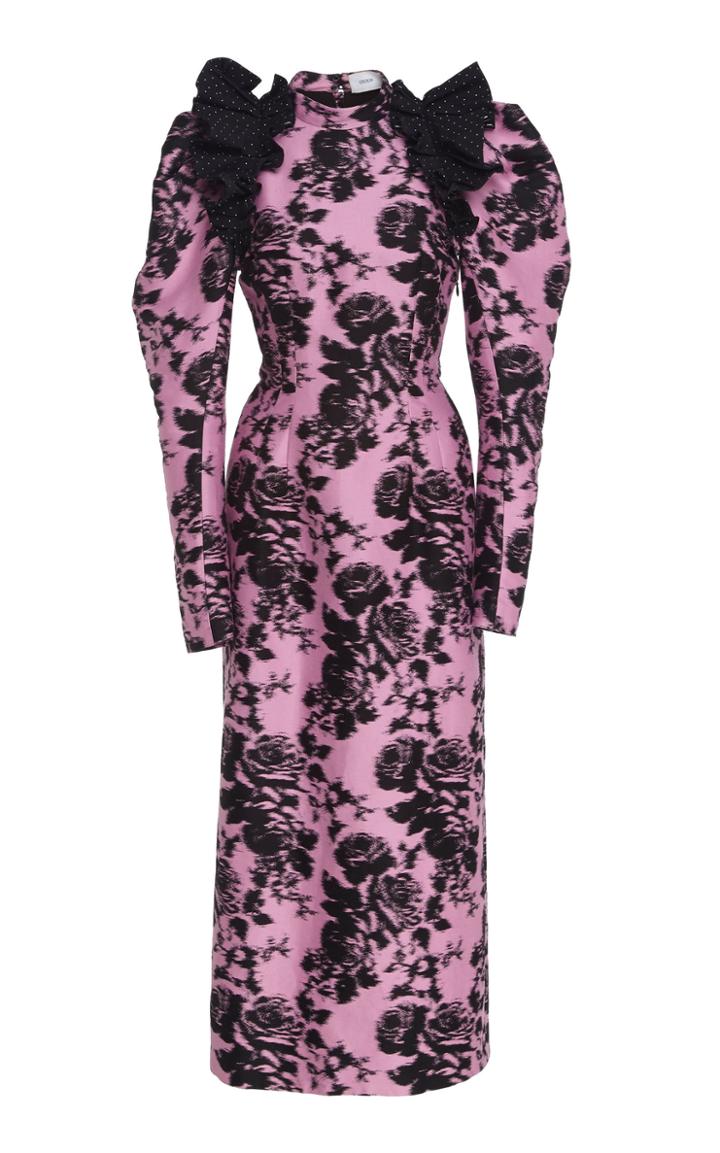 Erdem Marianna Poof Sleeve Jacquard Dress