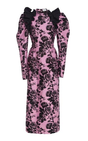 Erdem Marianna Poof Sleeve Jacquard Dress