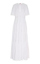 Staud Cocoon Tiered Cotton-linen Maxi Dress