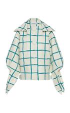 Moda Operandi Lanvin Painted-check Print Wool-silk Blend Jacket Size: 36