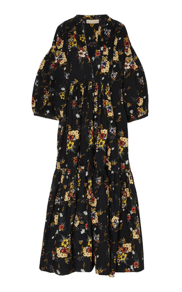 Bytimo Floral-print Cotton-poplin Midi Dress