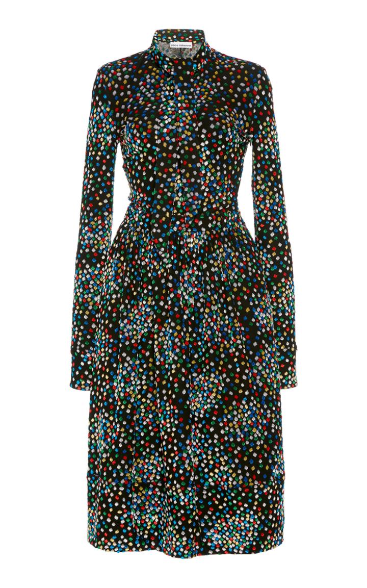 Paco Rabanne Dotted Fil Coup Tie-neck Dress