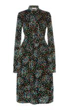 Paco Rabanne Dotted Fil Coup Tie-neck Dress