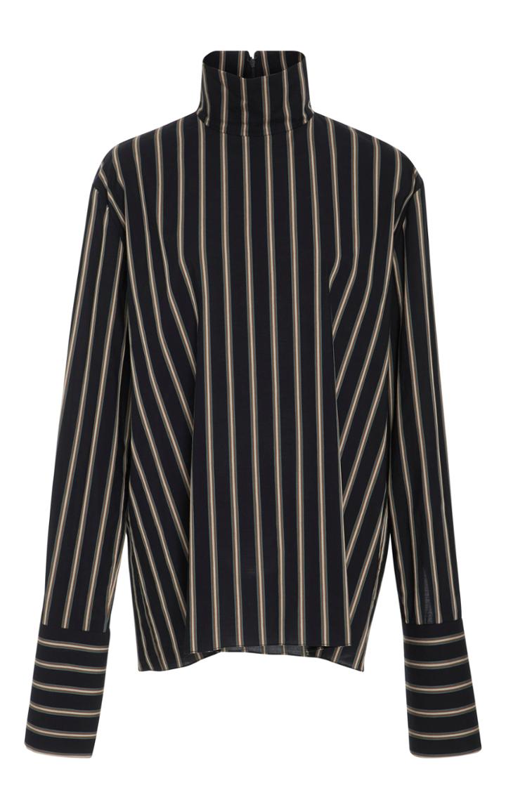By. Bonnie Young Straight Jacket Striped Blouse