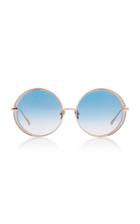 Linda Farrow Round-frame Rose Gold-tone Titanium Sunglasses
