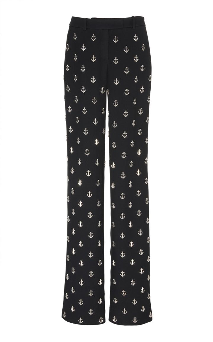 Moda Operandi Michael Kors Collection Anchor-embellished Crepe Straight-leg Pants Si