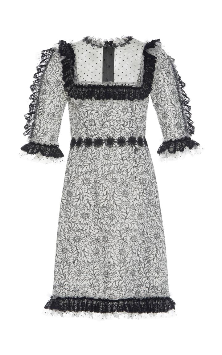 Costarellos Illusion Square Neck Midi Dress