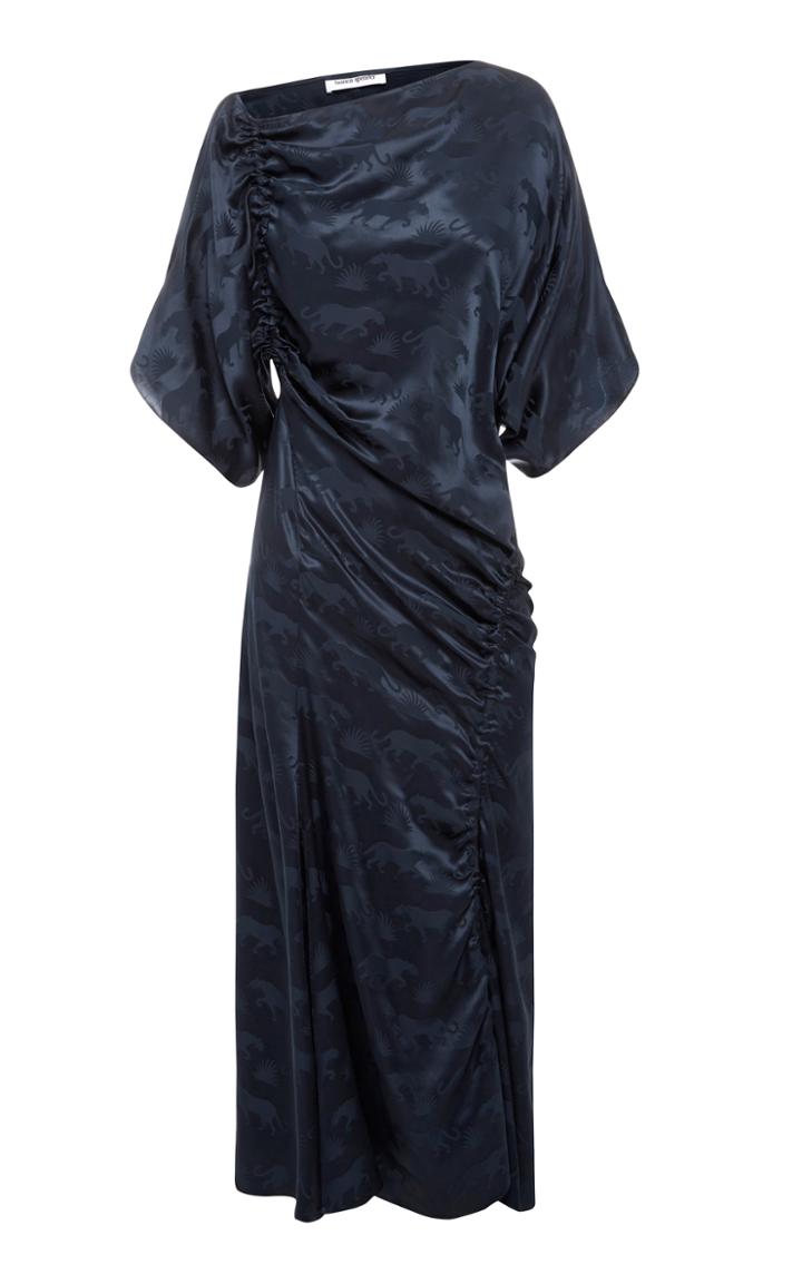 Bianca Spender Asymmetrical Gathered Midi Dress