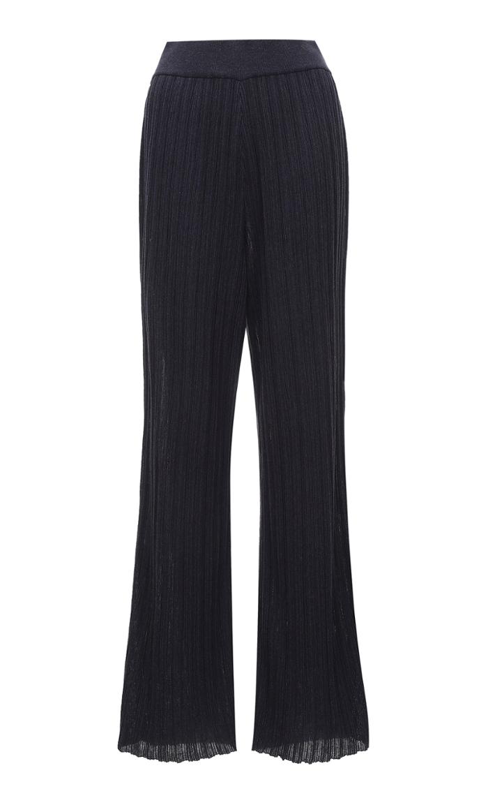 Moda Operandi Le17 Septembre Wrinkle-knit Cotton-blend Flared Pants