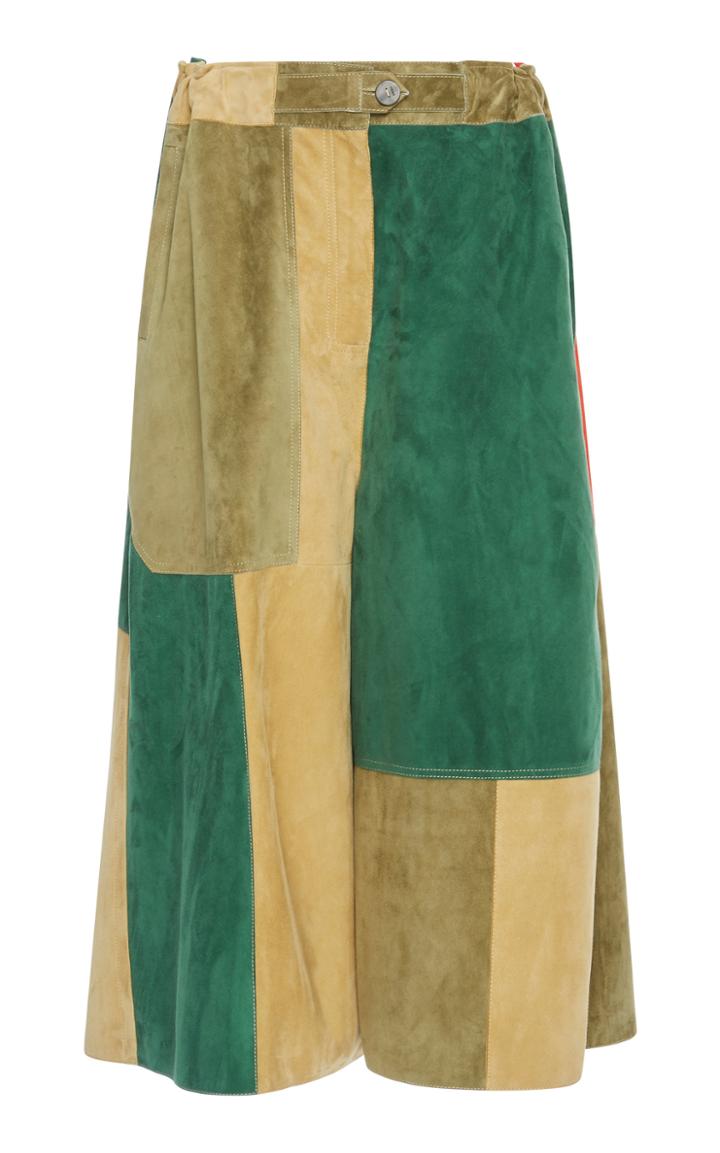 Loewe Cropped Suede Shorts