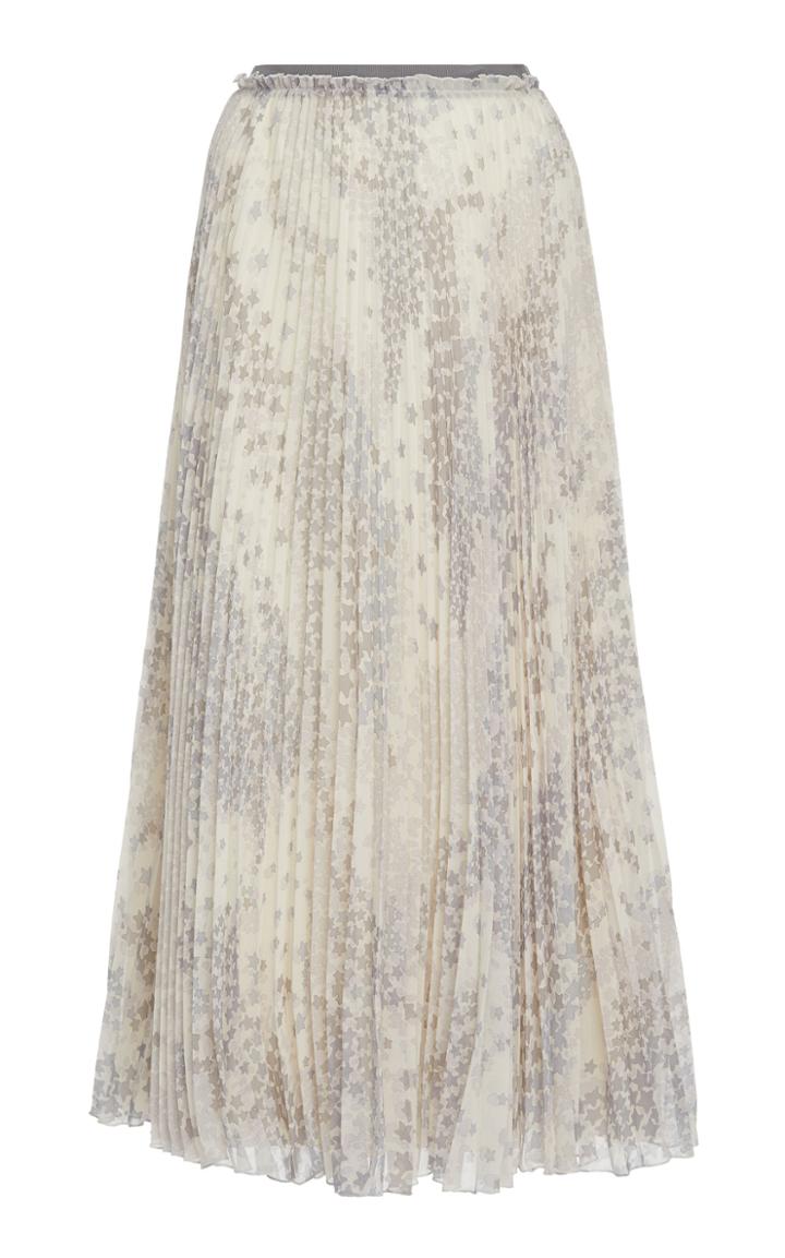 Red Valentino Chiffon Cascading Stars Skirt