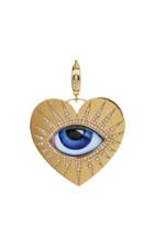 Moda Operandi Lito 14k Yellow Gold Large Blue Enamel Eye Heart Charm