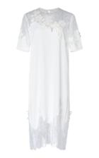 Costarellos Illusion-neckline Crepe And Lace Midi Shift Dress