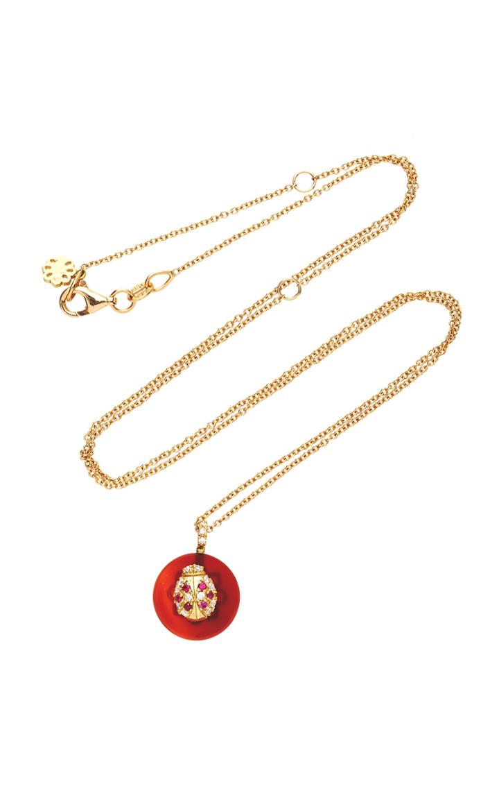 Noush Jewelry Coexist Lady Bug On Carnelian Necklace