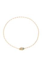 Audrey C. Jewelry 18k Gold Gray Enamel And Diamond Necklace