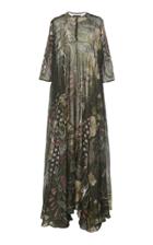 Biyan Geneta Printed Silk Maxi Dress