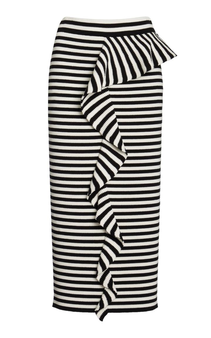 Max Mara Faesite Striped Knitted Jersey Pencil Skirt
