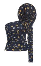 Moschino Coins Print One Shoulder Blouse