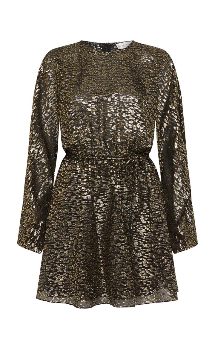 Moda Operandi Rebecca Vallance Sana Metallic Silk-blend Mini Dress