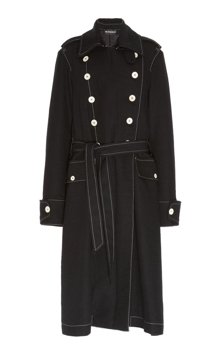 Ann Demeulemeester Wool-linen Blend Trench Coat