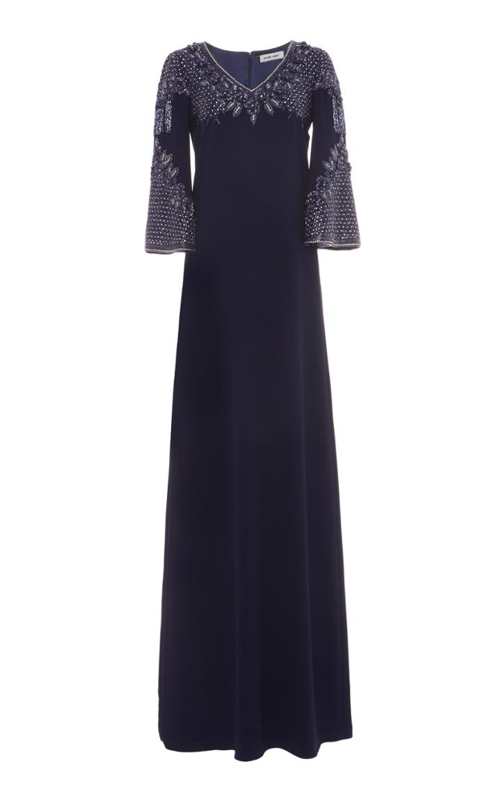 Pamella Roland Embellished Stretch Crepe Caftan