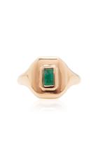 Moda Operandi Shay 18k Rose Gold Emerald Baguette Essential Pinky Ring Size: 2.5